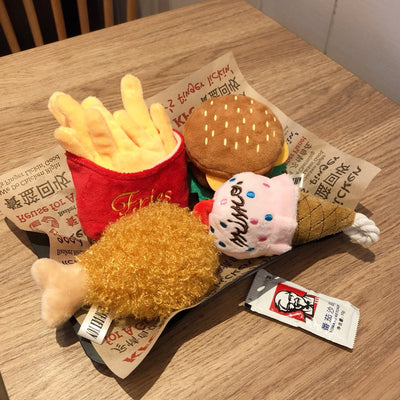 Pet toy soundsProduct category: gnawing toys
 
 Shape: food, French fries, hamburger, chicken leg toy
 
 Participants: pet products, pet cat productsPet toy sounds