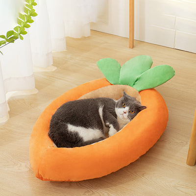 Carrot Dog Nesting Bed With Washable  Soft And Breathable Blanket Smalsize：m 62*37*14cm

           l   74*46*18cmCarrot Dog Nesting Bed