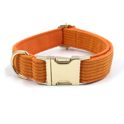 Pet Collar Metal Buckle Soft Corduroy Thick Striped Dog CollarProduct information:
 
 Material: cloth
 
 Product Category: Collar
 
 Color : Orange Striped Dog Collar


 


 Size information:


 Specifications (L*W): XS,S,M,L,XPet Collar Metal Buckle