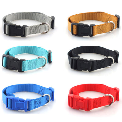 Plain Polyester Collar  Nylon Pet SuppliesProduct information:


 Color: pink, blue, black, red, yellow, lake blue, silver gray, dark green, red brown
 
 Material: Polyester
 
 Applicable object: dog
 
 ProdPlain Polyester Collar