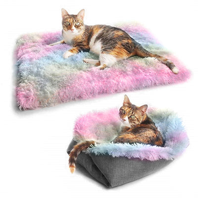 Pet Bed Mat New Pet Soft Dog Cat Blanket Fleece Cat Bed Mat Soft Warm Overview:
 
 -- Foldable and space-free travel dog cushion.
 
 -- Made of pet environmentally friendly materials.
 
 -- Soft and smooth material, care for your pets'Pet Bed Mat